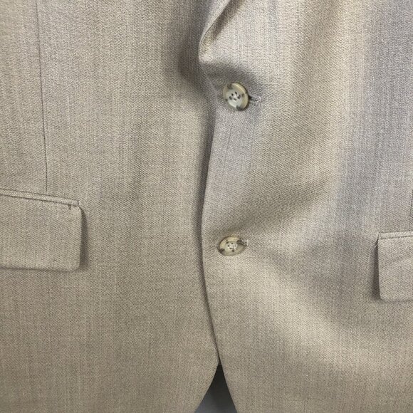 Oscar De La Renta Blazer Mens 46R  Cream Silk Wool Sport Coat Jacket Career - Picture 16 of 16